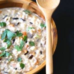 Instant Pot Dairy Free Mushroom and Wild Rice Soup