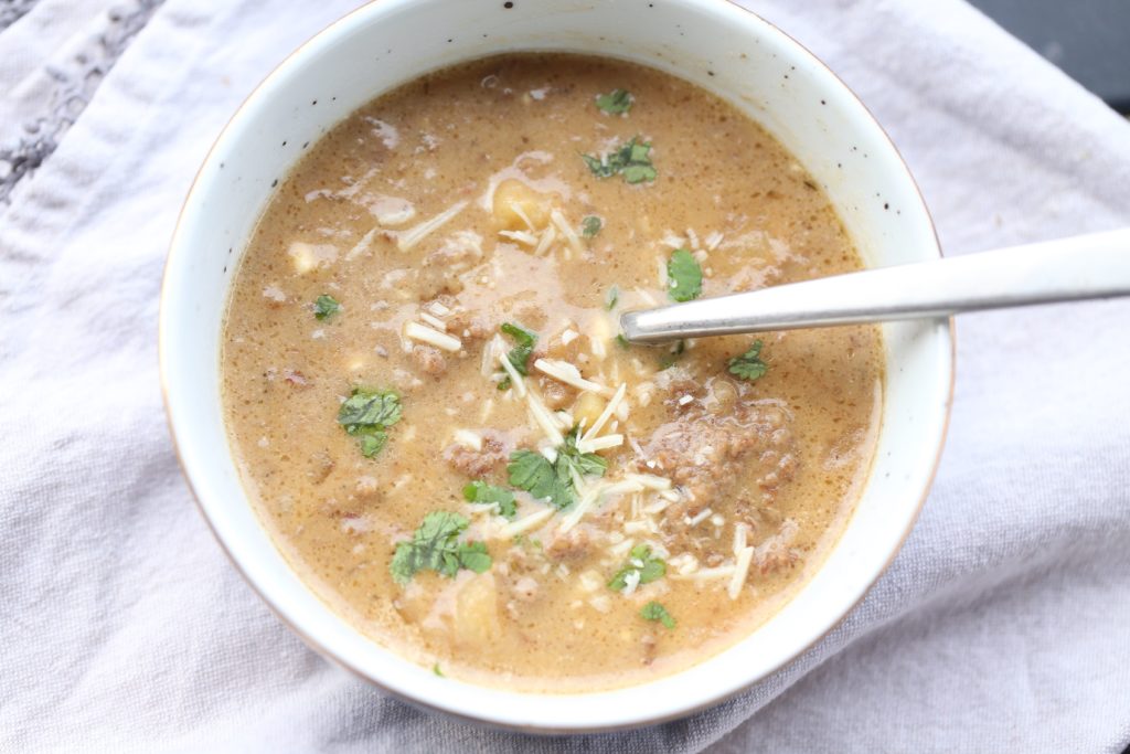 Creamy Paleo Instant Pot Sausage and Potato Soup