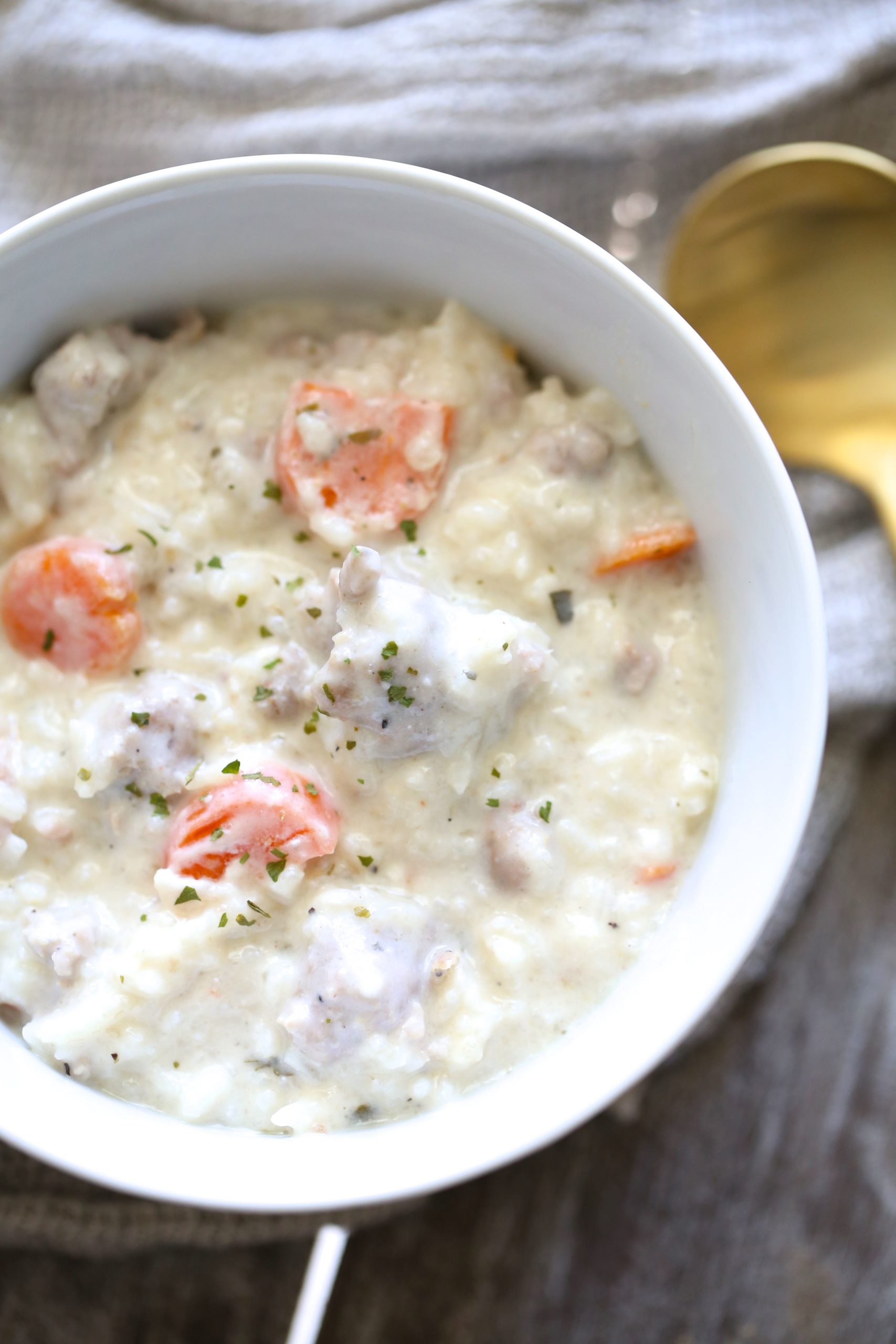 Instant Pot Creamy Sausage and Rice Soup